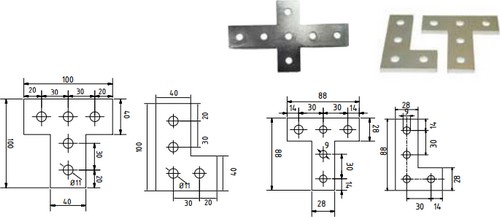 Beam-to-beam connector L, T