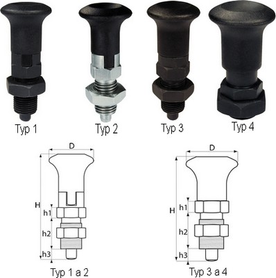 Index Plunger - Whit or Without 90°Locking Rest Position